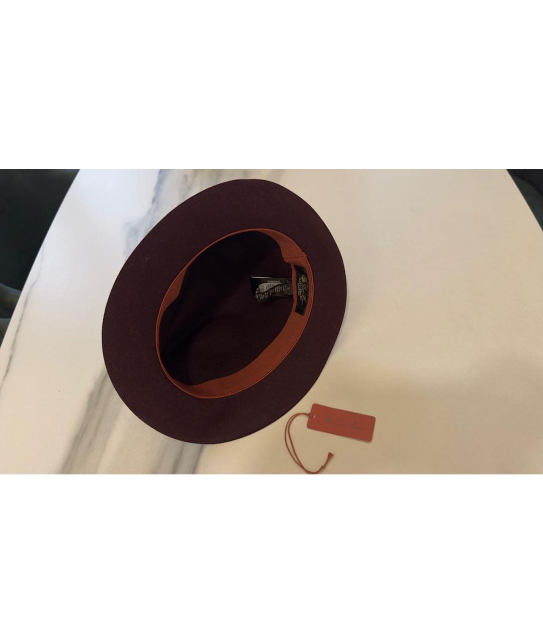 LORO PIANA Бордовая кашемировая шляпа, фото 6