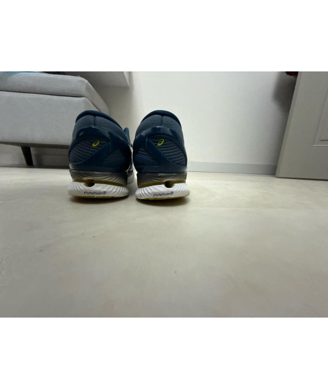 ASICS Синие текстильные низкие кроссовки / кеды, фото 4