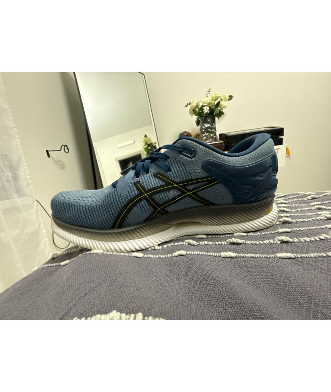 ASICS Синие текстильные низкие кроссовки / кеды, фото 5