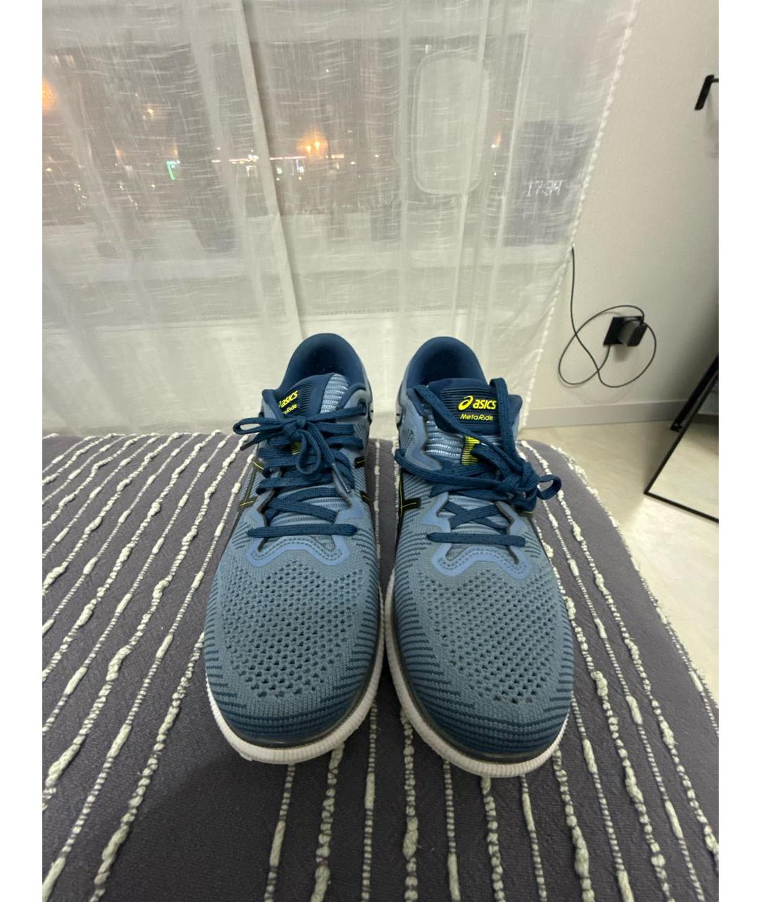 ASICS Синие текстильные низкие кроссовки / кеды, фото 2