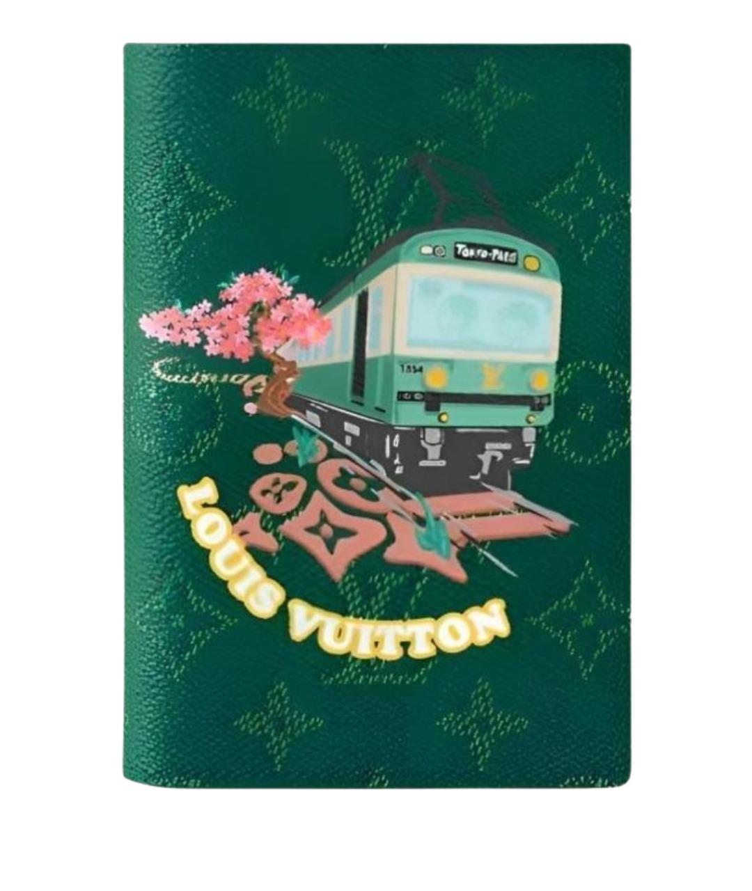 LOUIS VUITTON Зеленый кожаный кошелек, фото 1