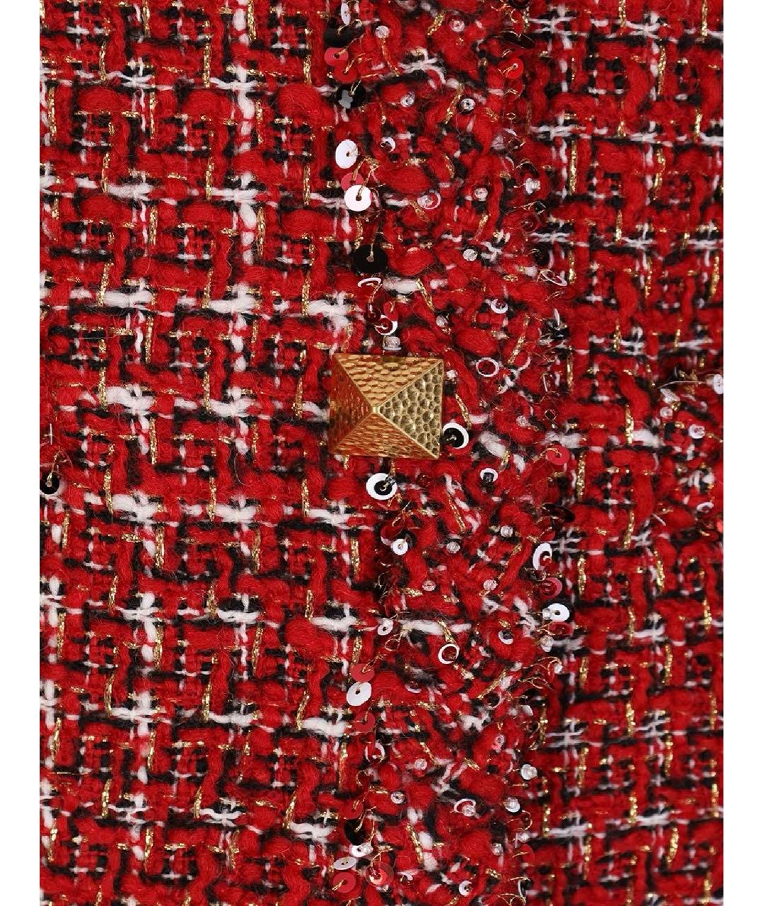 VALENTINO Бордовый твидовый жакет/пиджак, фото 3