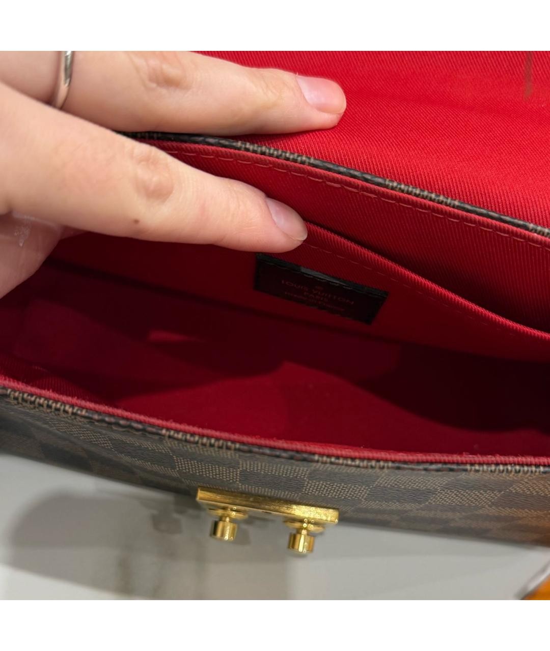 LOUIS VUITTON Коричневая кожаная сумка с короткими ручками, фото 4