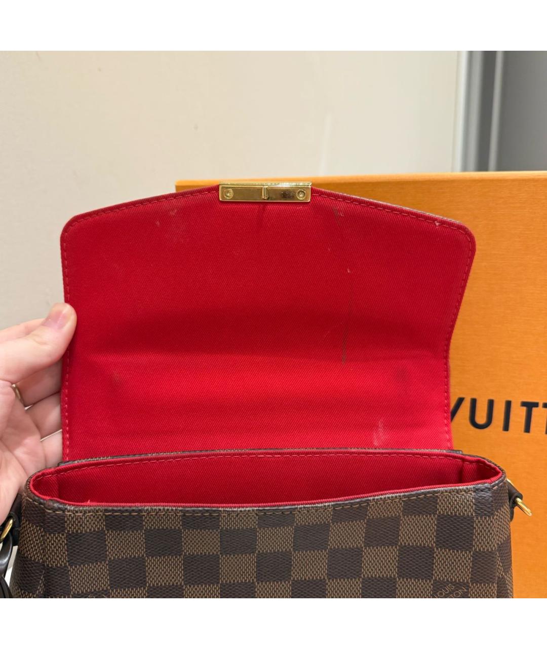 LOUIS VUITTON Коричневая кожаная сумка с короткими ручками, фото 3