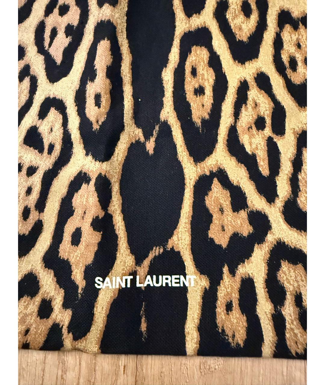 SAINT LAURENT Коричневая тканевая пляжная сумка, фото 6
