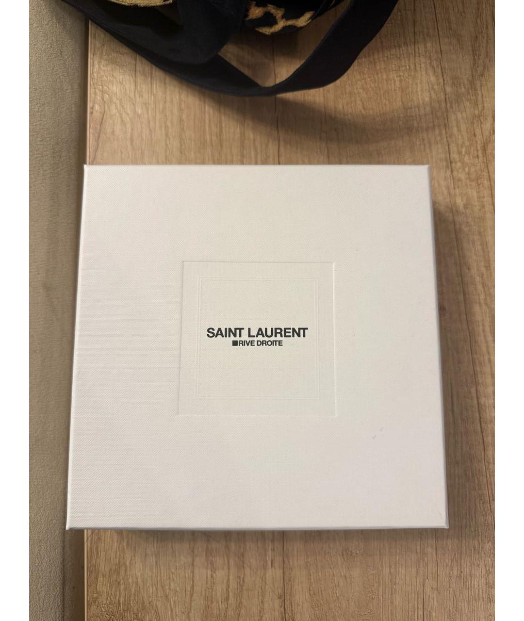 SAINT LAURENT Коричневая тканевая пляжная сумка, фото 5