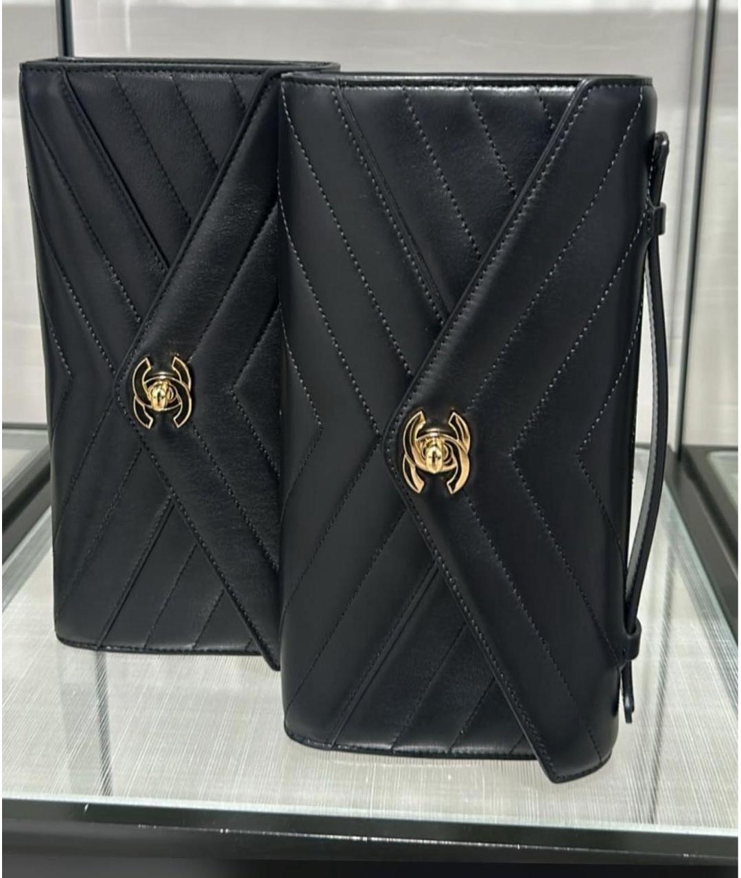 CHANEL Черная кожаная сумка с короткими ручками, фото 2