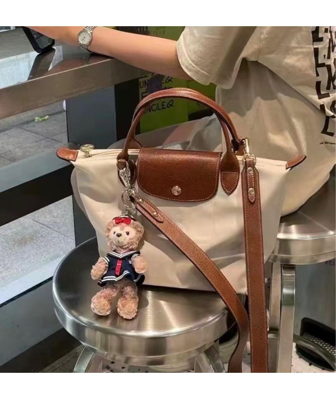 LONGCHAMP Белая тканевая сумка через плечо, фото 4