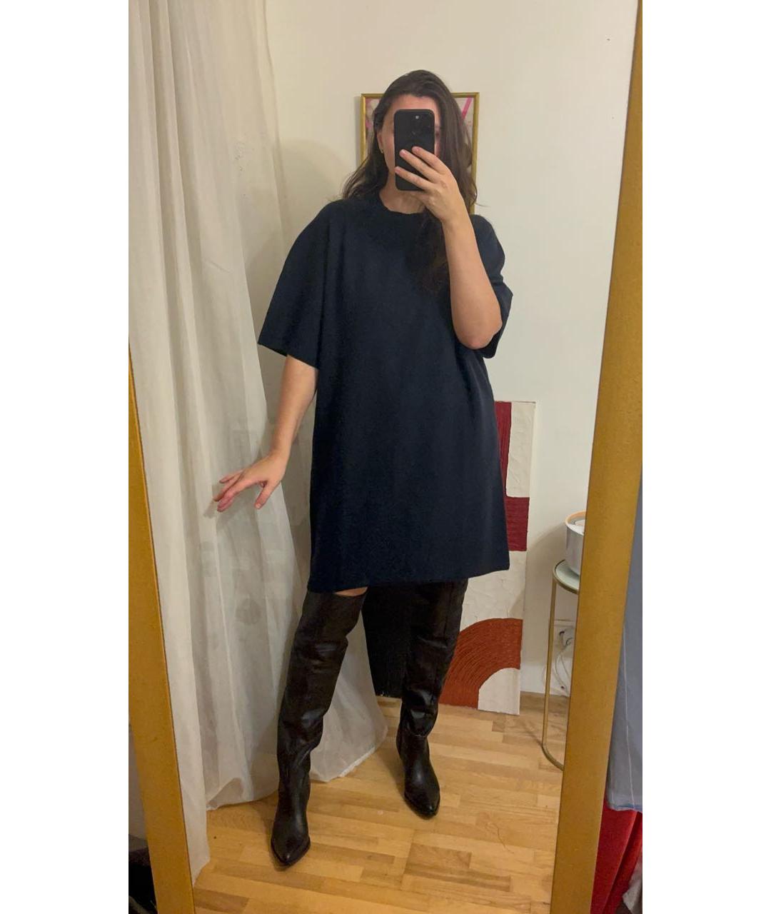COS Темно-синее шерстяное повседневное платье, фото 6