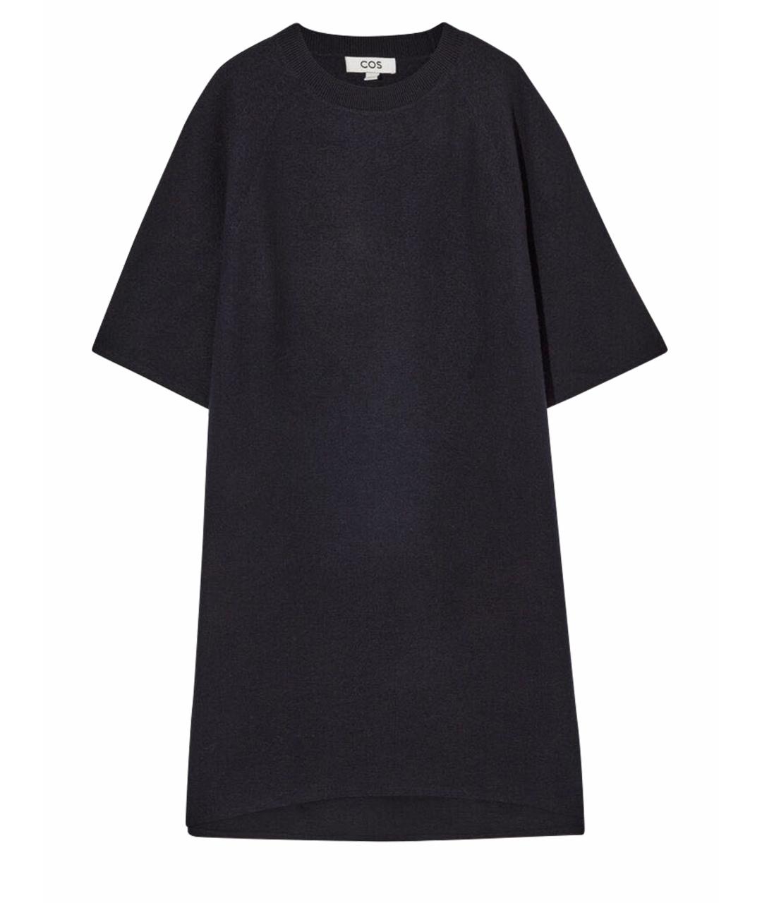 COS Темно-синее шерстяное повседневное платье, фото 1