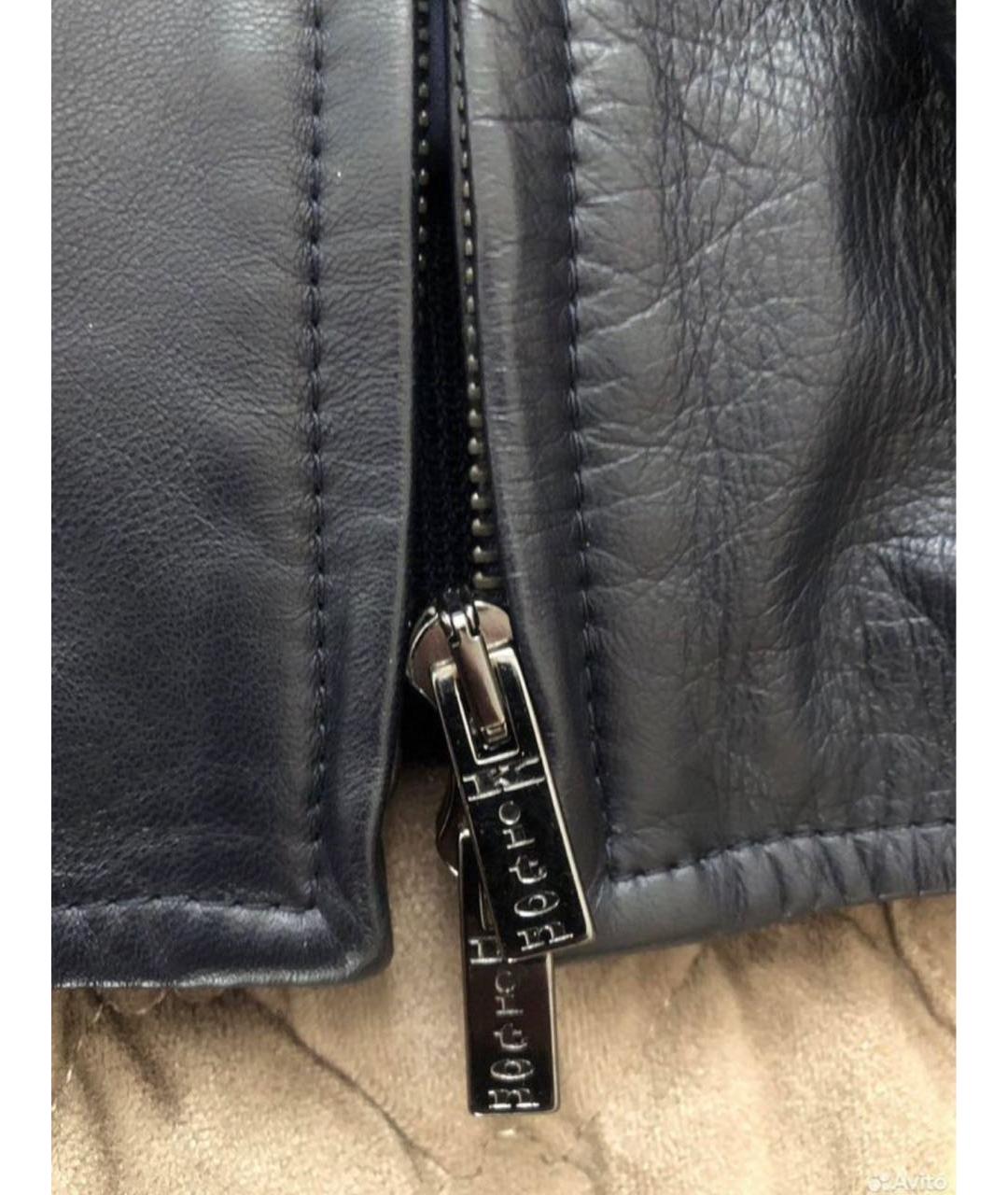 KITON Черная кожаная куртка, фото 4