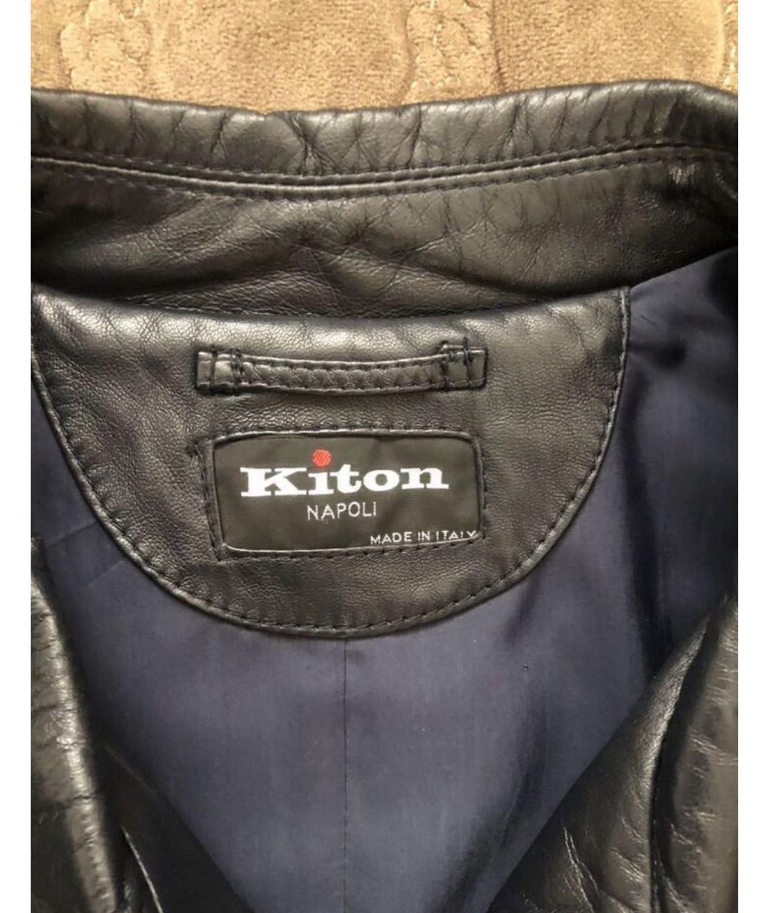 KITON Черная кожаная куртка, фото 3