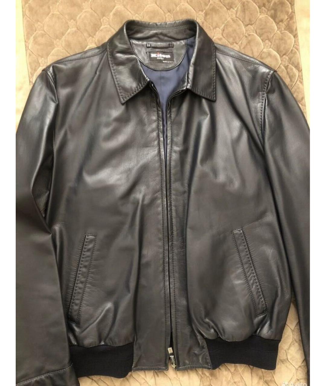 KITON Черная кожаная куртка, фото 8