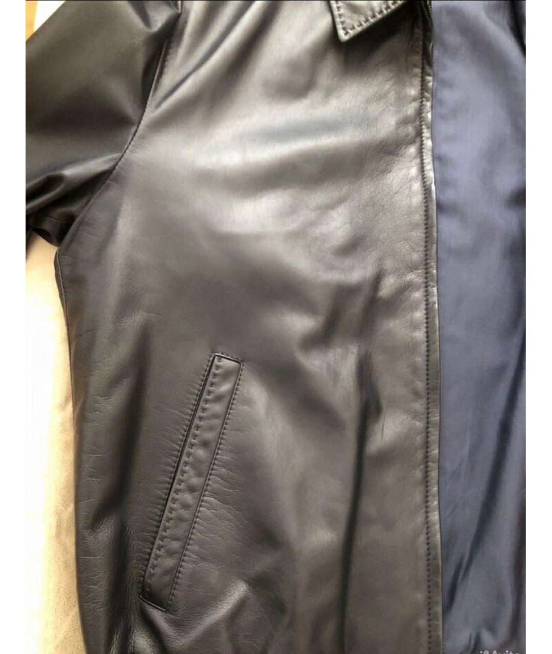 KITON Черная кожаная куртка, фото 7