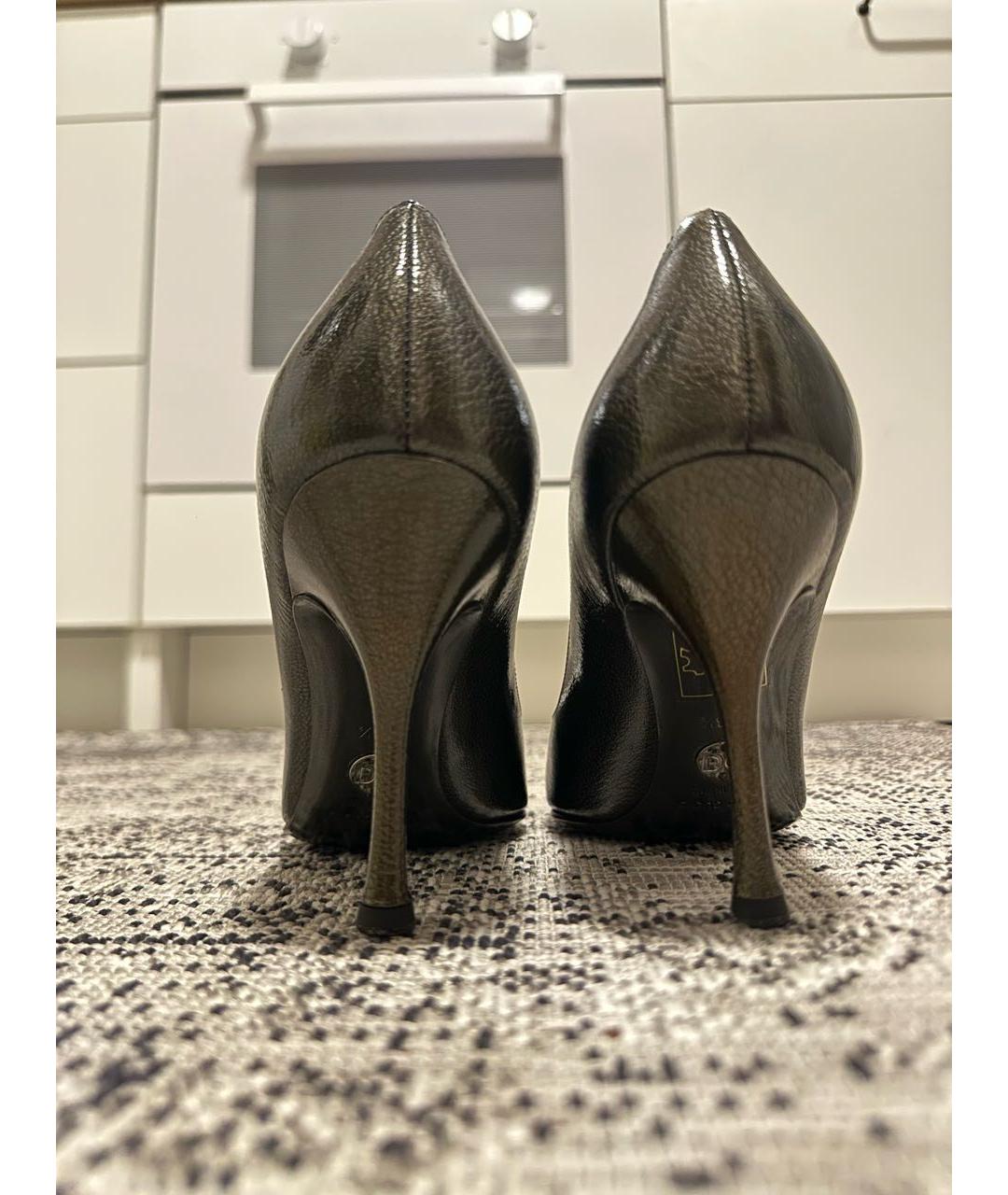 DOLCE&GABBANA Хаки кожаные туфли, фото 4