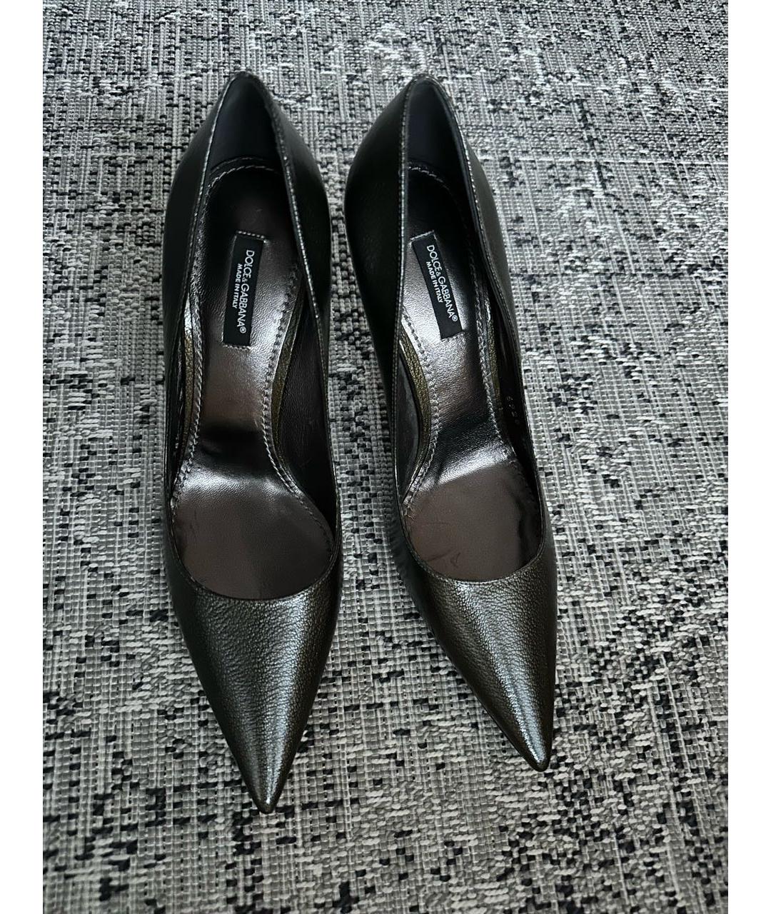 DOLCE&GABBANA Хаки кожаные туфли, фото 3