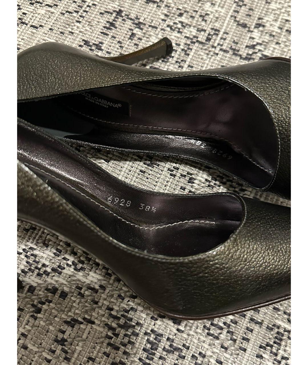DOLCE&GABBANA Хаки кожаные туфли, фото 8