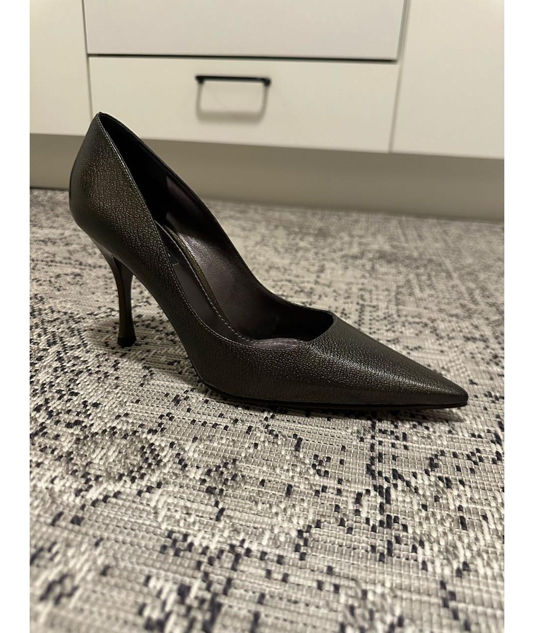 DOLCE&GABBANA Хаки кожаные туфли, фото 9