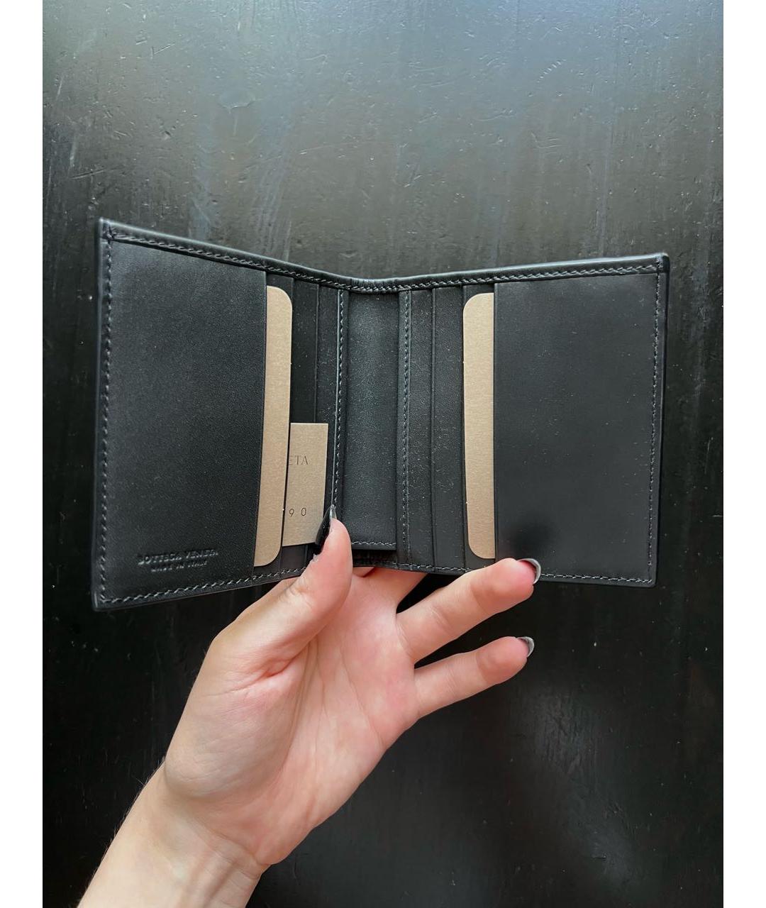 BOTTEGA VENETA Черный кожаный кошелек, фото 2