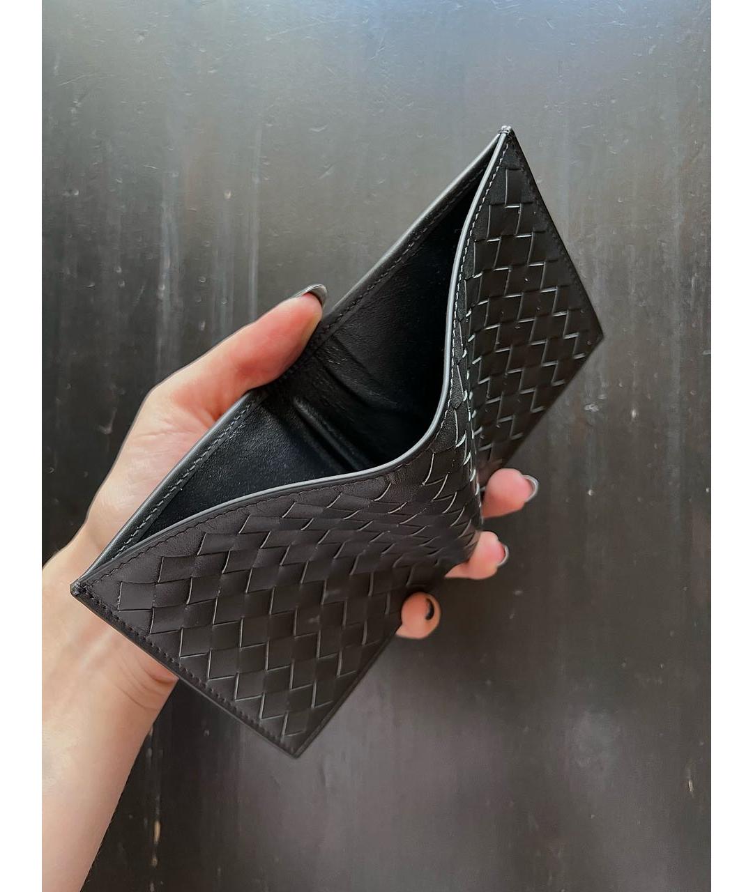 BOTTEGA VENETA Черный кожаный кошелек, фото 3