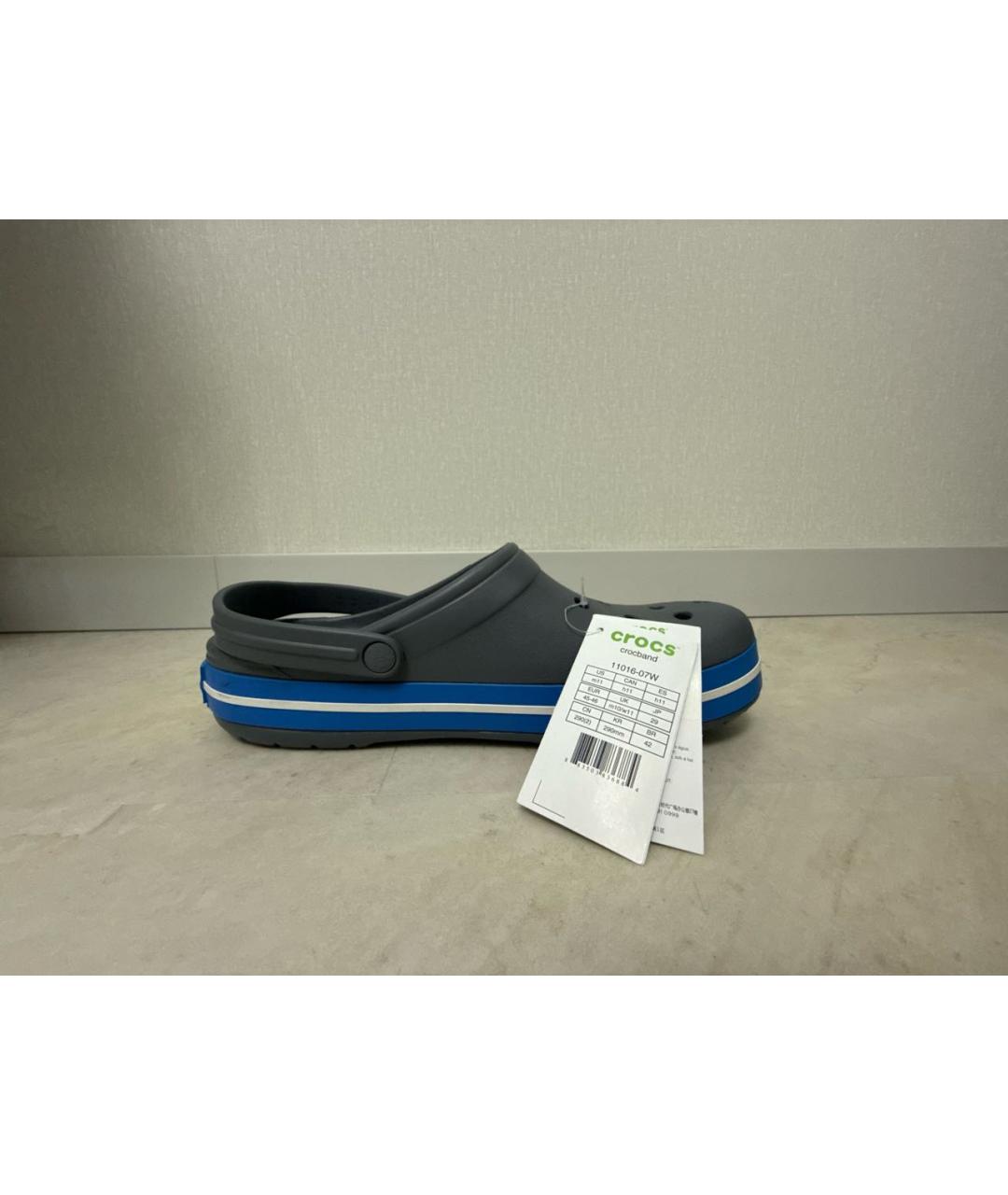 CROCS Антрацитовые резиновые шлепанцы, фото 6