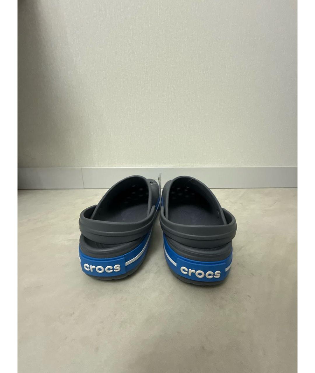 CROCS Антрацитовые резиновые шлепанцы, фото 4