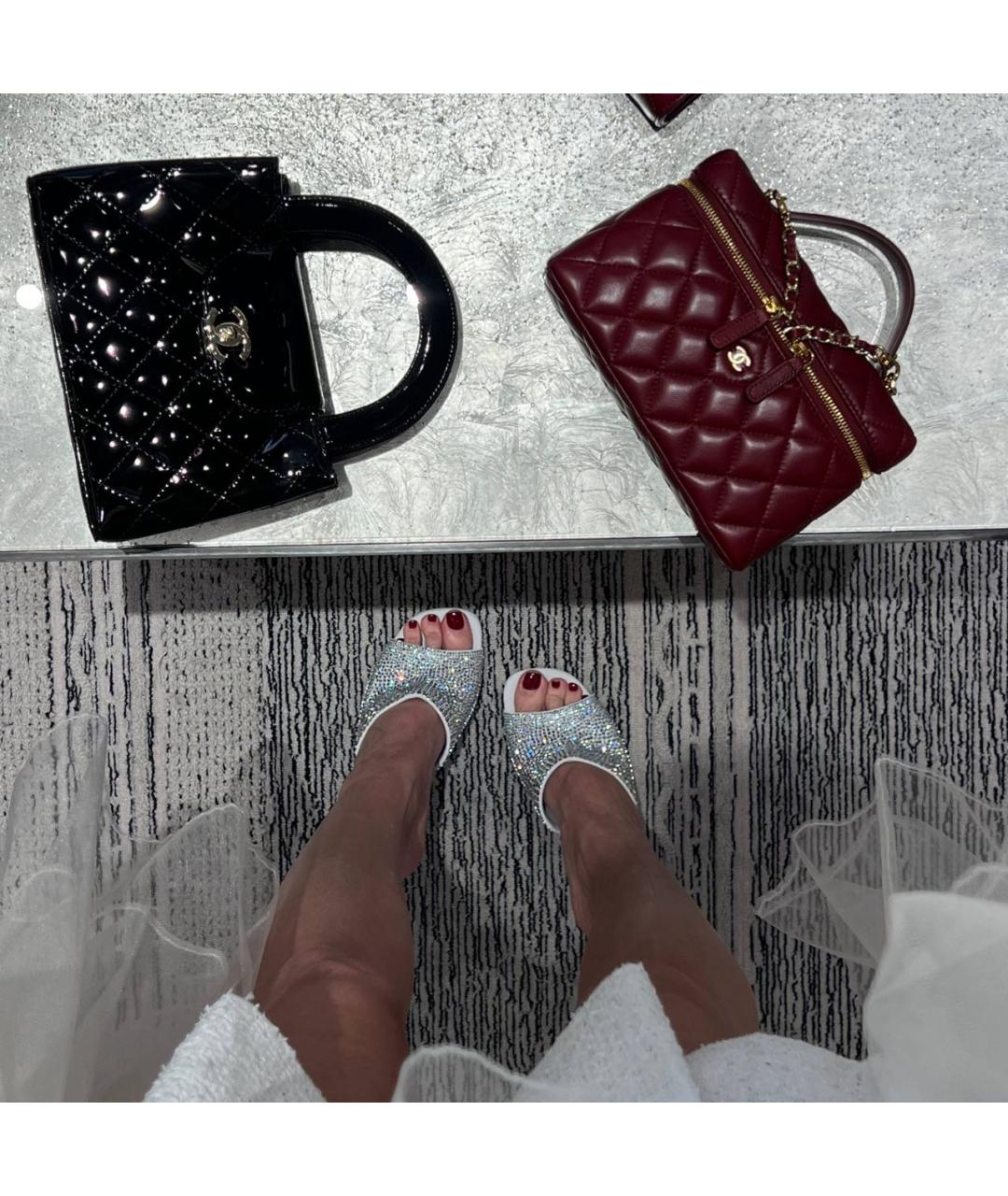 CHANEL Серебряные кожаные мюли, фото 6