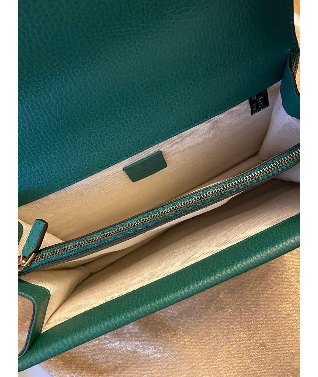 GUCCI Зеленая кожаная сумка через плечо, фото 4