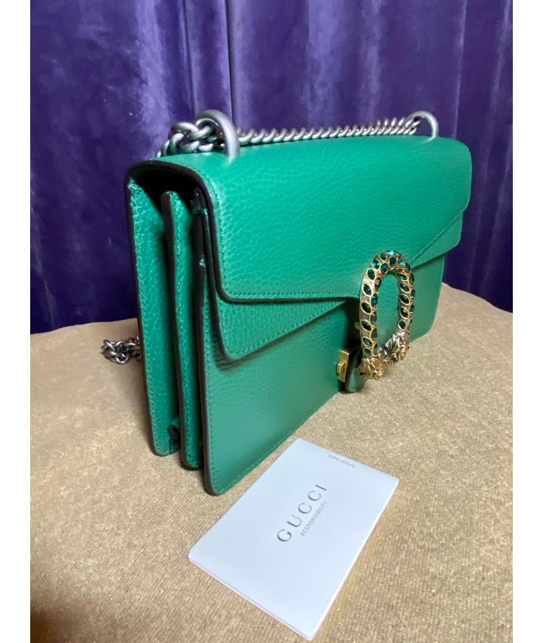 GUCCI Зеленая кожаная сумка через плечо, фото 2