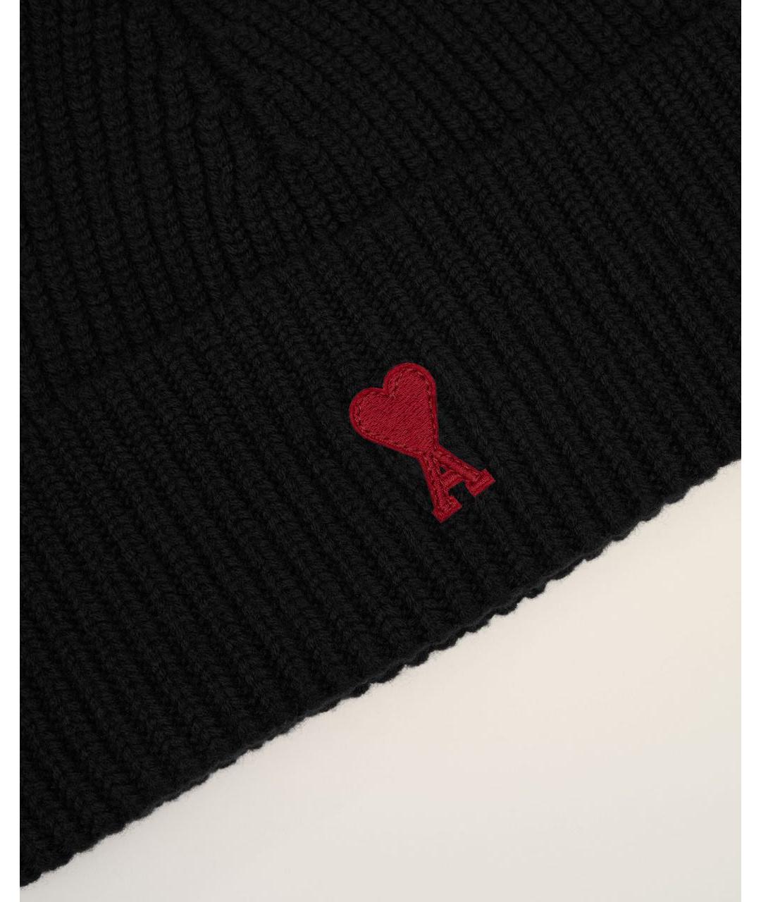 Ami Paris Черная шерстяная шапка, фото 4
