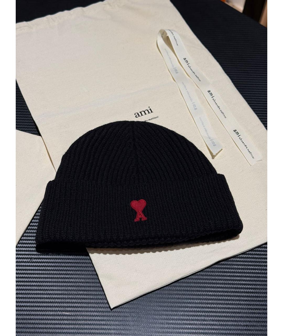 Ami Paris Черная шерстяная шапка, фото 2