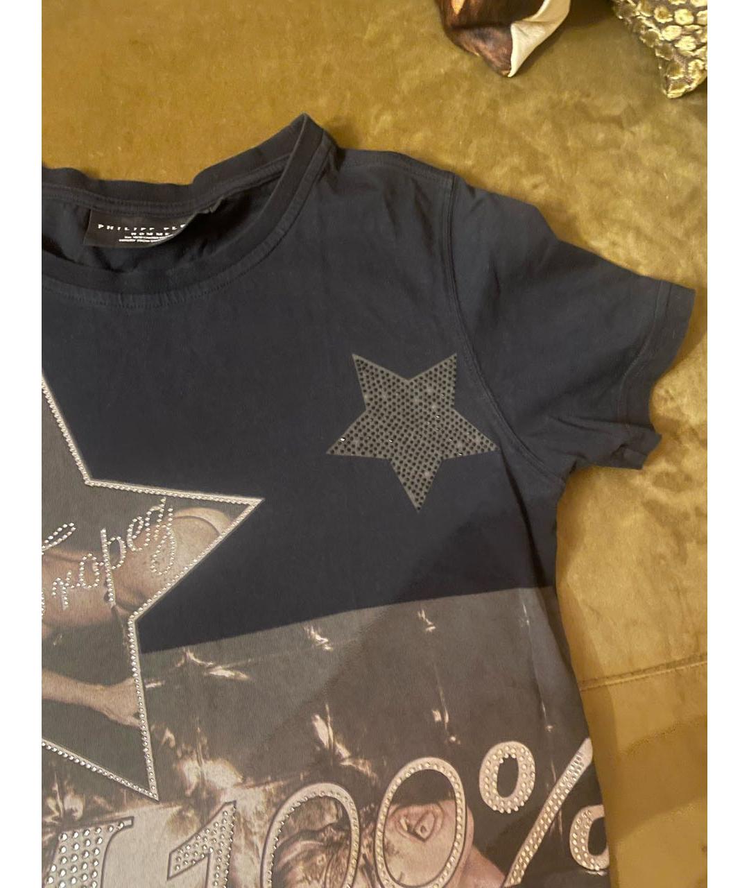 PHILIPP PLEIN Черная хлопковая футболка, фото 3