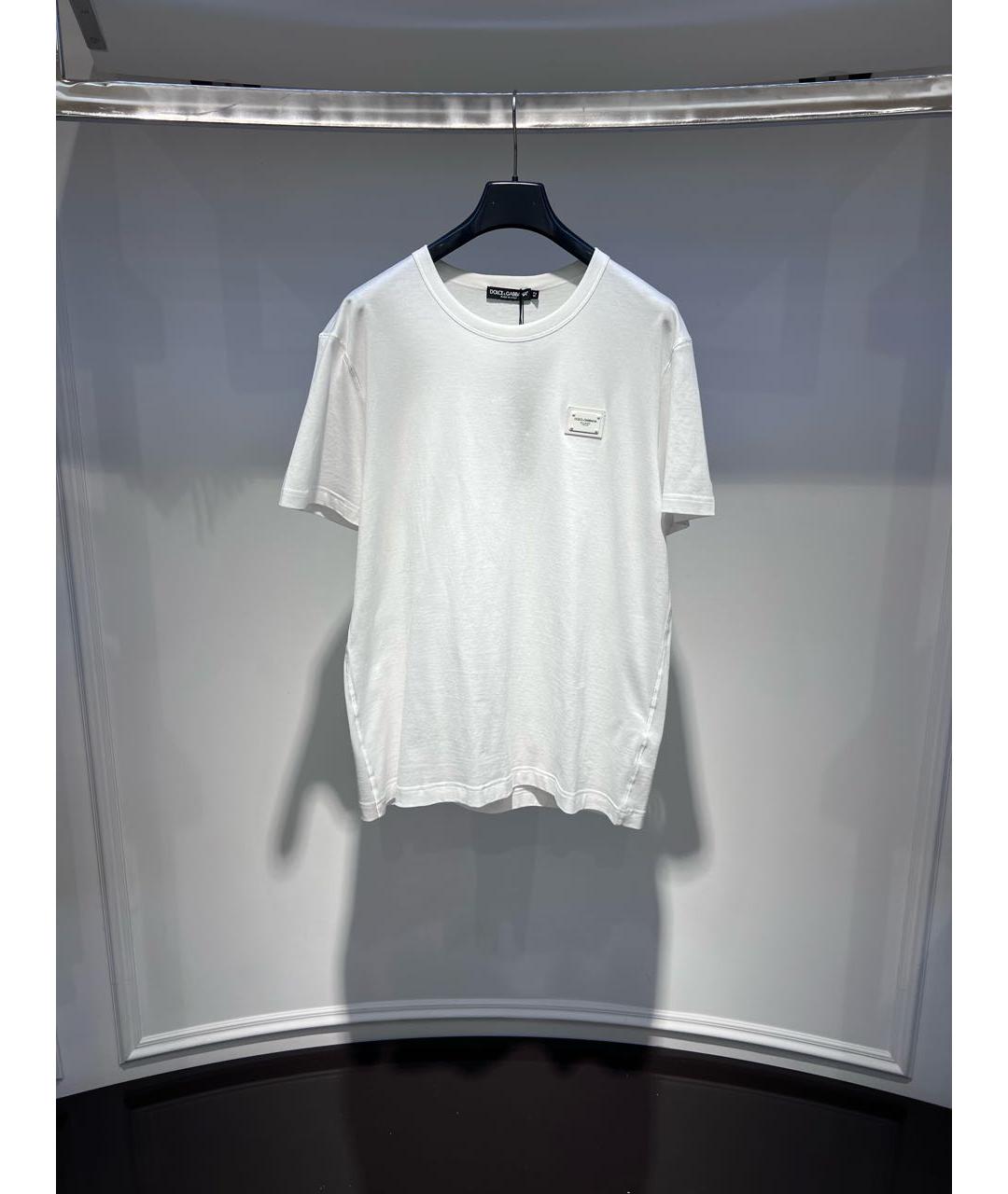 DOLCE&GABBANA Белая хлопковая футболка, фото 3