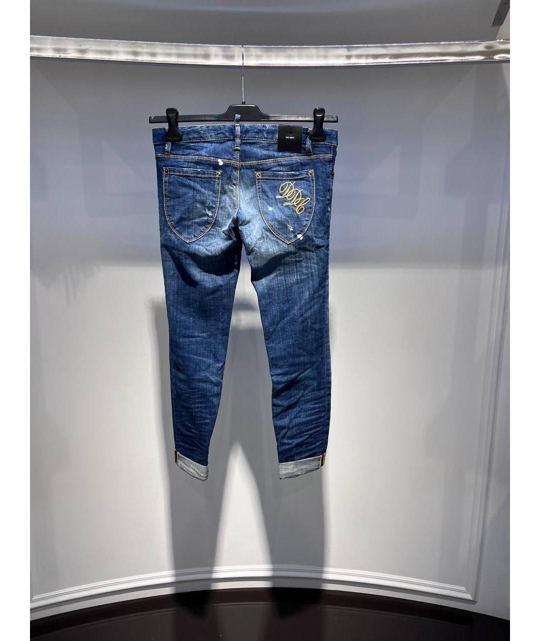 DSQUARED2 Синие хлопковые джинсы слим, фото 2