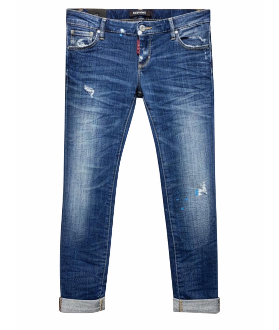 DSQUARED2 Синие хлопковые джинсы слим, фото 1