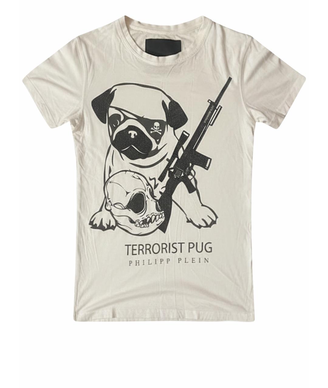 PHILIPP PLEIN Белая хлопковая футболка, фото 5