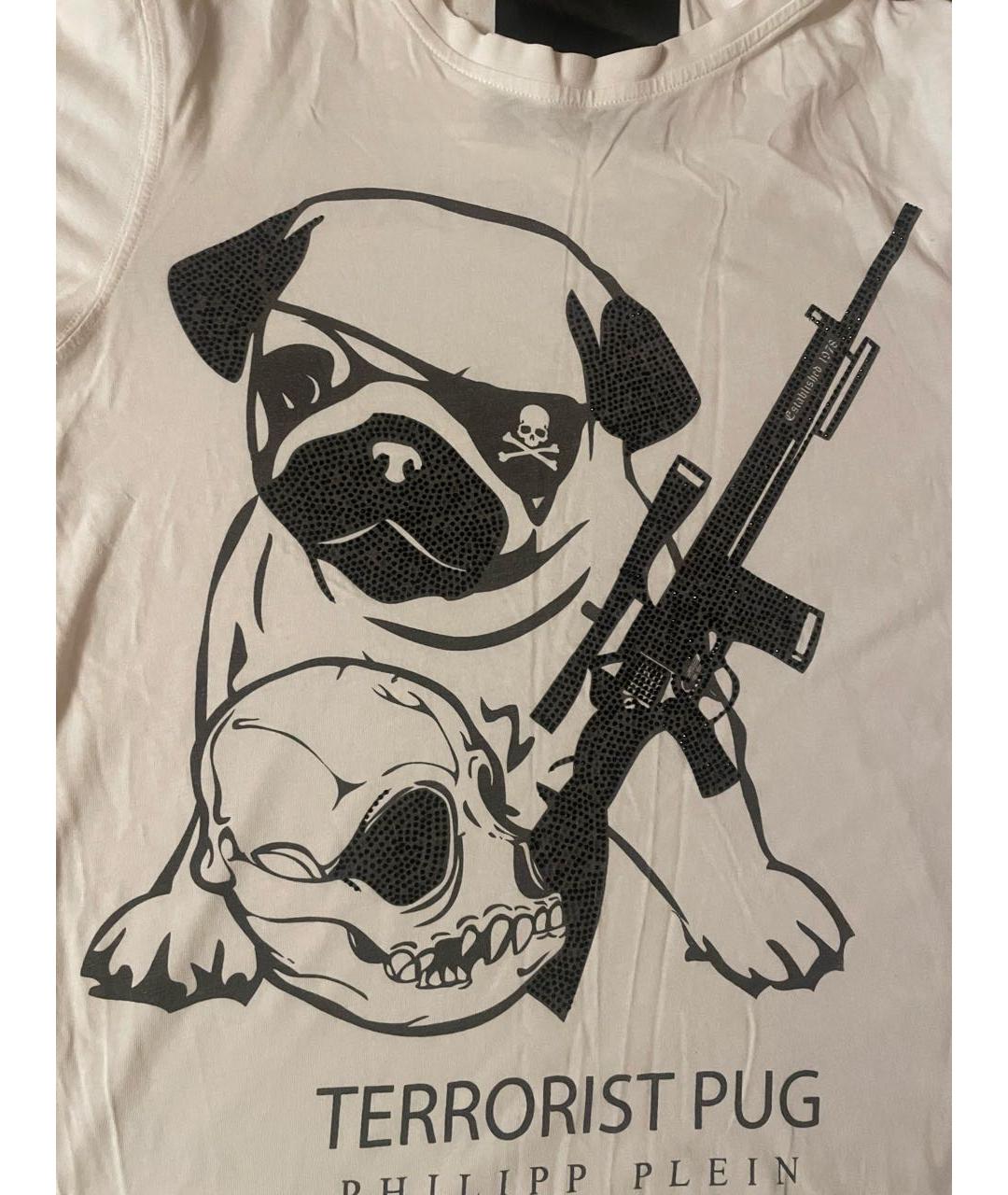 PHILIPP PLEIN Белая хлопковая футболка, фото 2