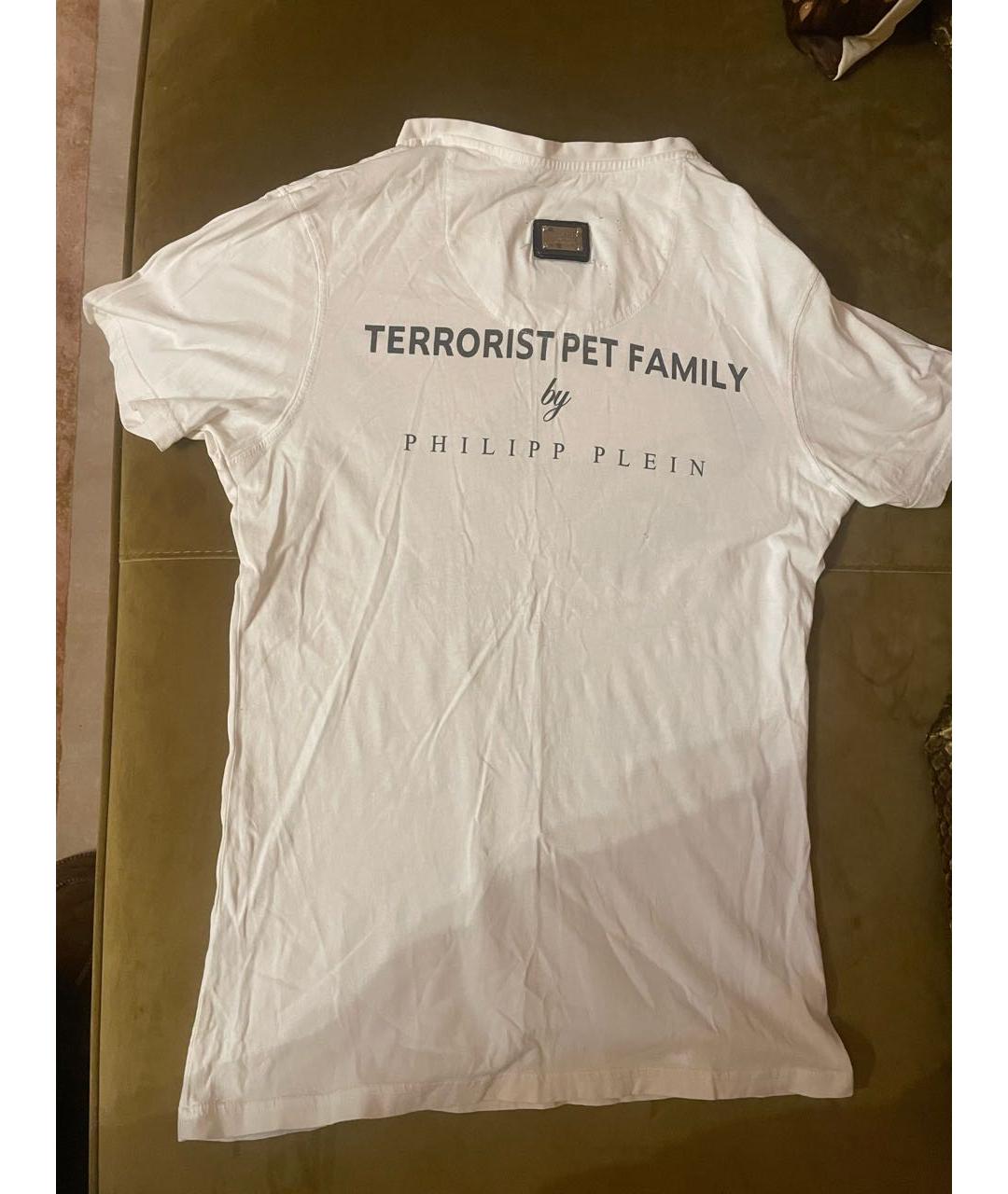 PHILIPP PLEIN Белая хлопковая футболка, фото 4