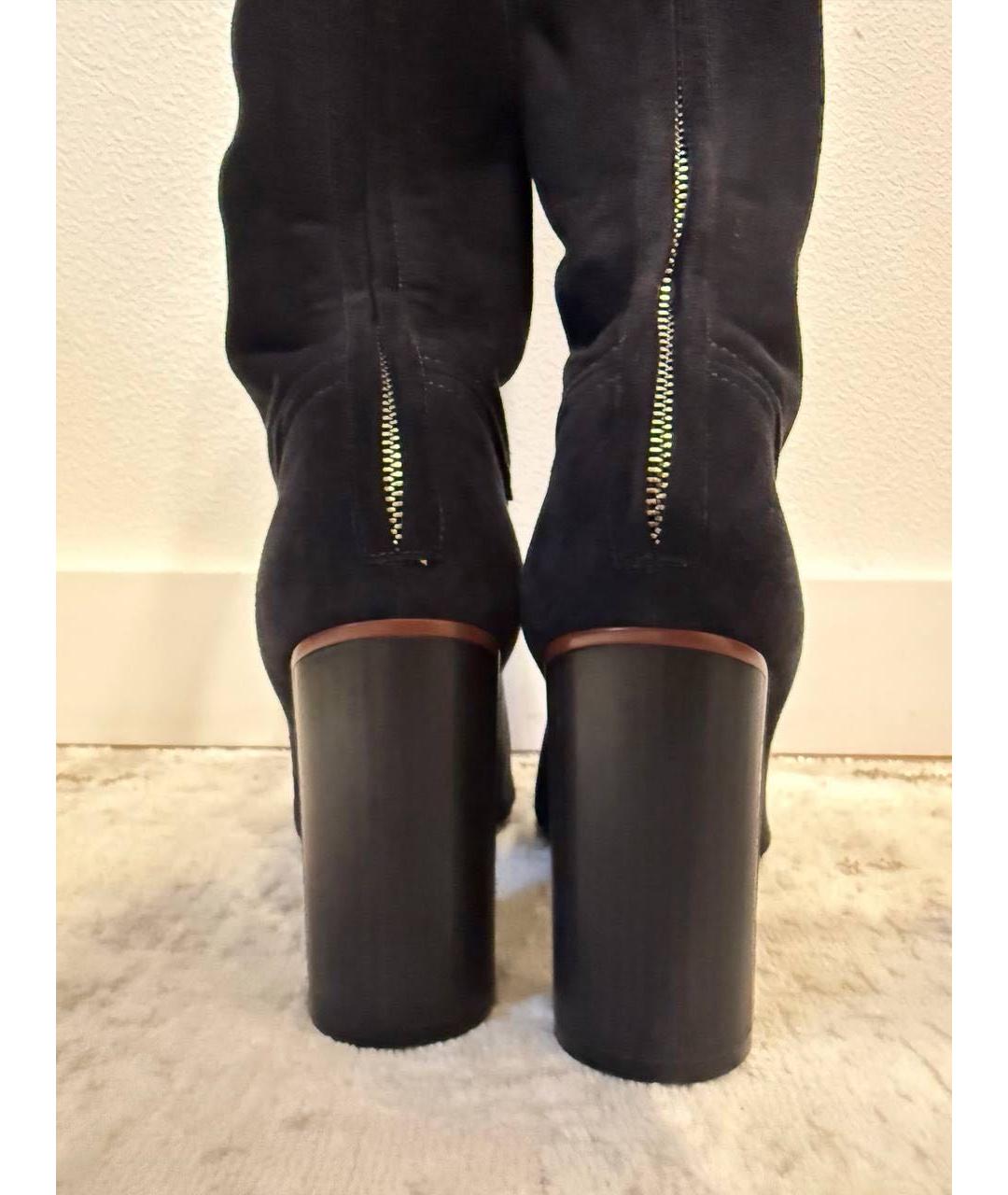 LORO PIANA Черные замшевые сапоги, фото 4