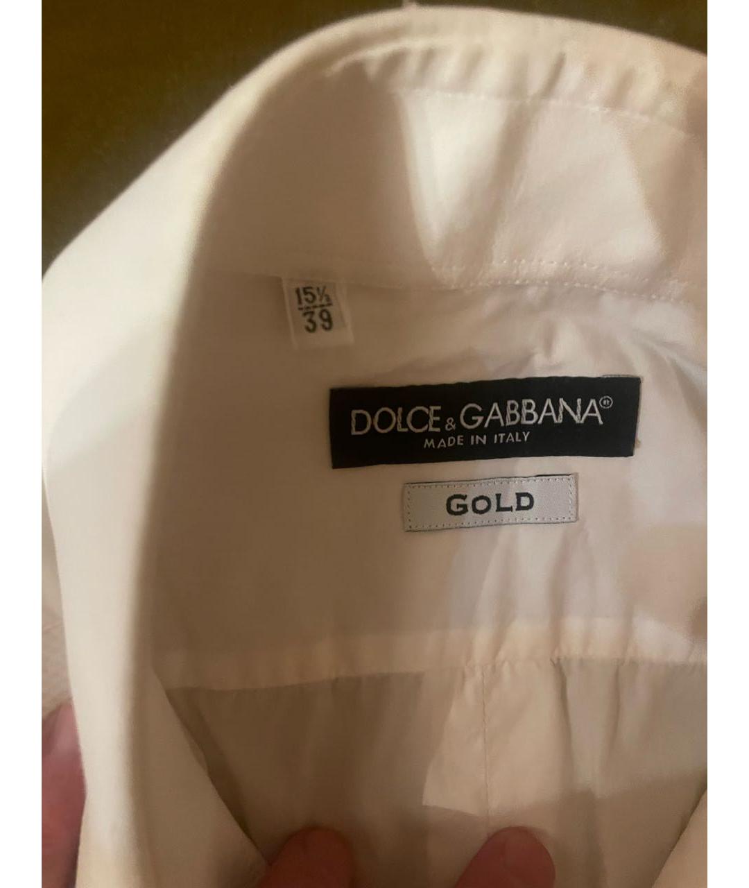 DOLCE&GABBANA Белая хлопковая классическая рубашка, фото 3