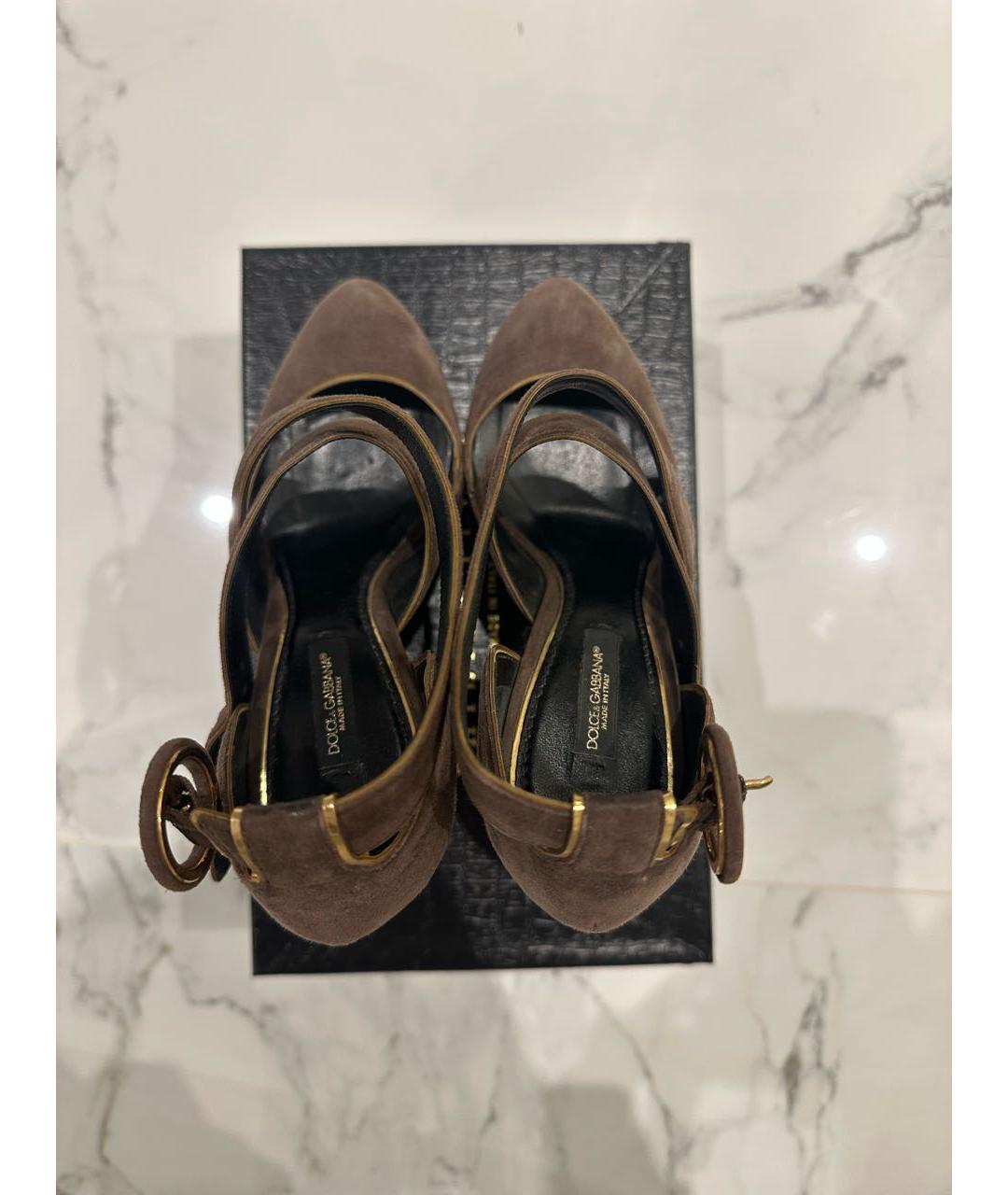 DOLCE&GABBANA Коричневые замшевые туфли, фото 4
