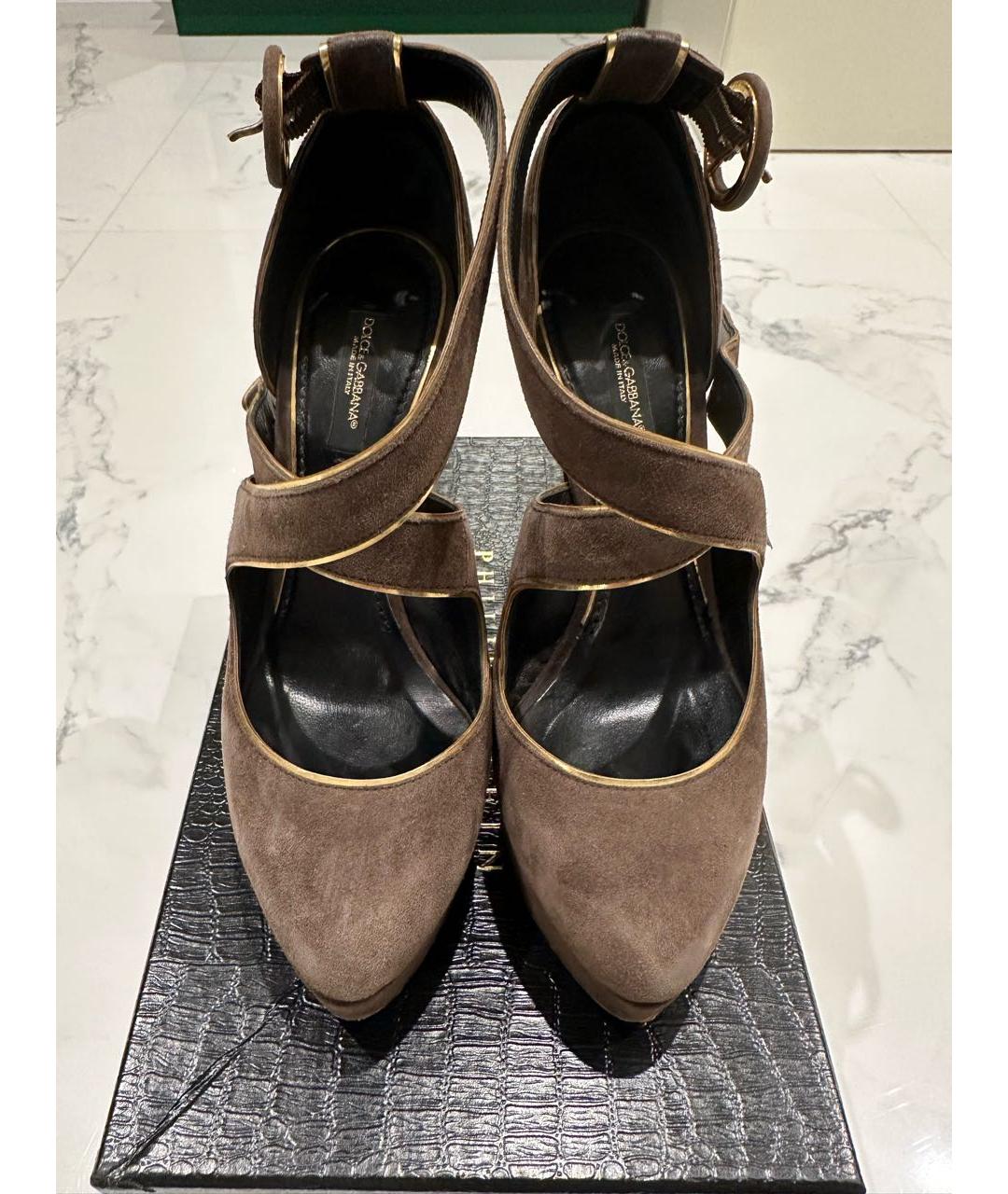 DOLCE&GABBANA Коричневые замшевые туфли, фото 3