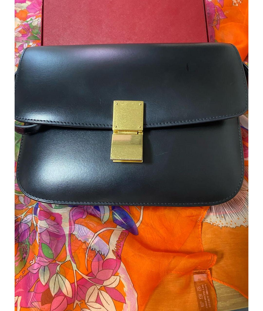 CELINE Черная кожаная сумка через плечо, фото 7