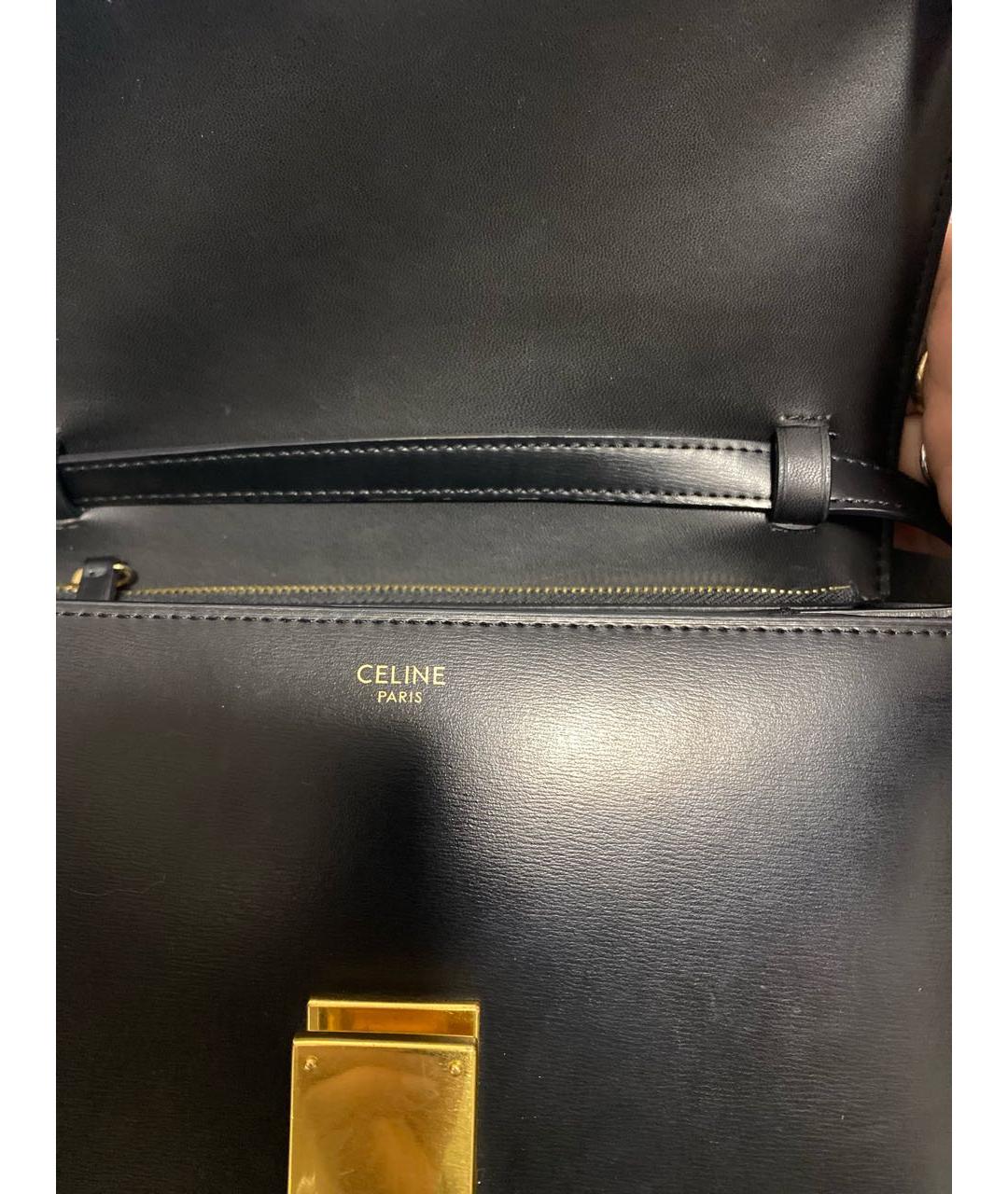 CELINE Черная кожаная сумка через плечо, фото 4