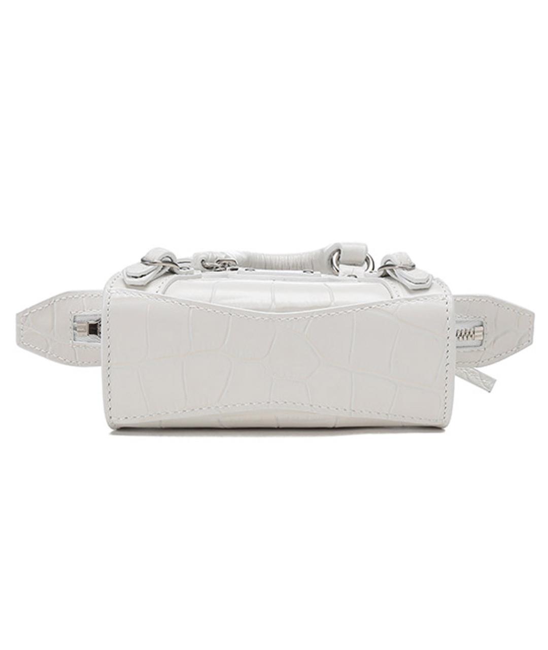 BALENCIAGA Белая кожаная сумка через плечо, фото 5
