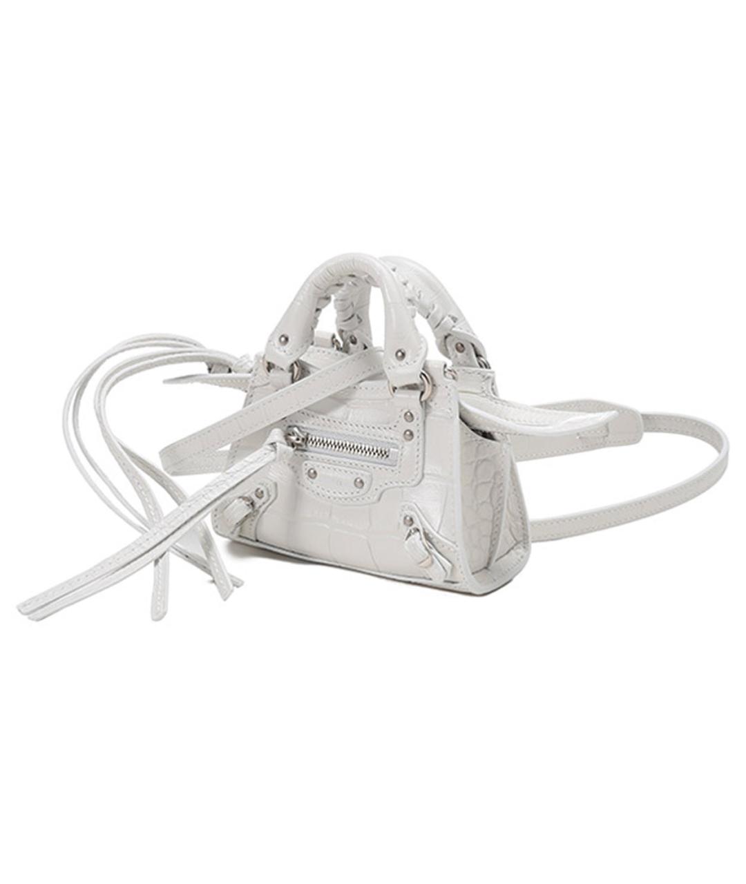 BALENCIAGA Белая кожаная сумка через плечо, фото 2