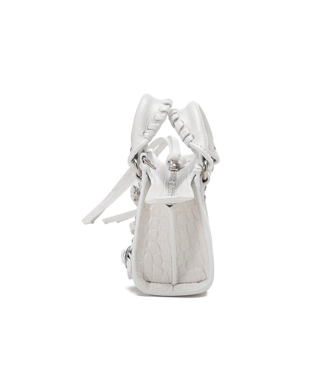 BALENCIAGA Белая кожаная сумка через плечо, фото 3