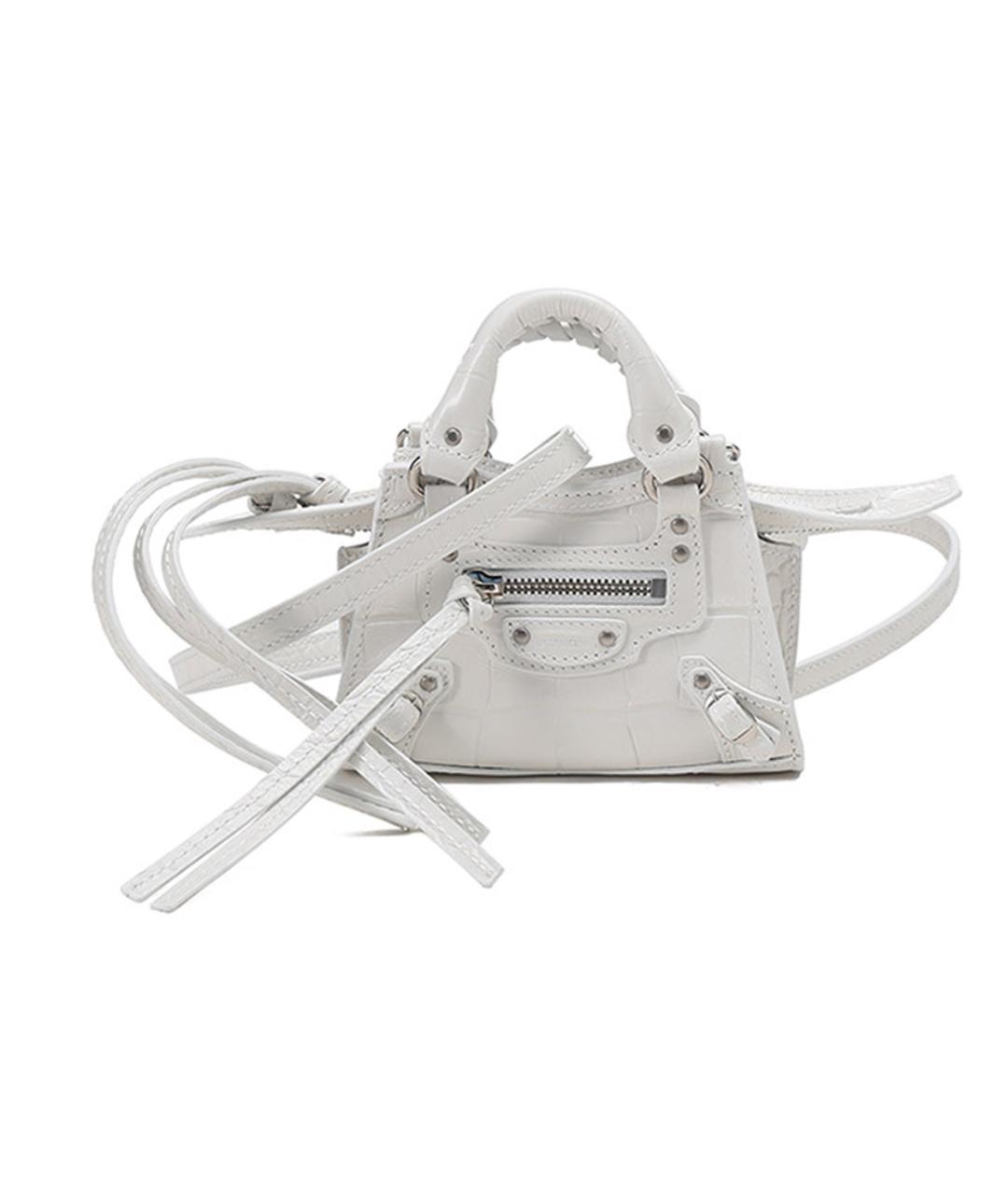 BALENCIAGA Белая кожаная сумка через плечо, фото 1
