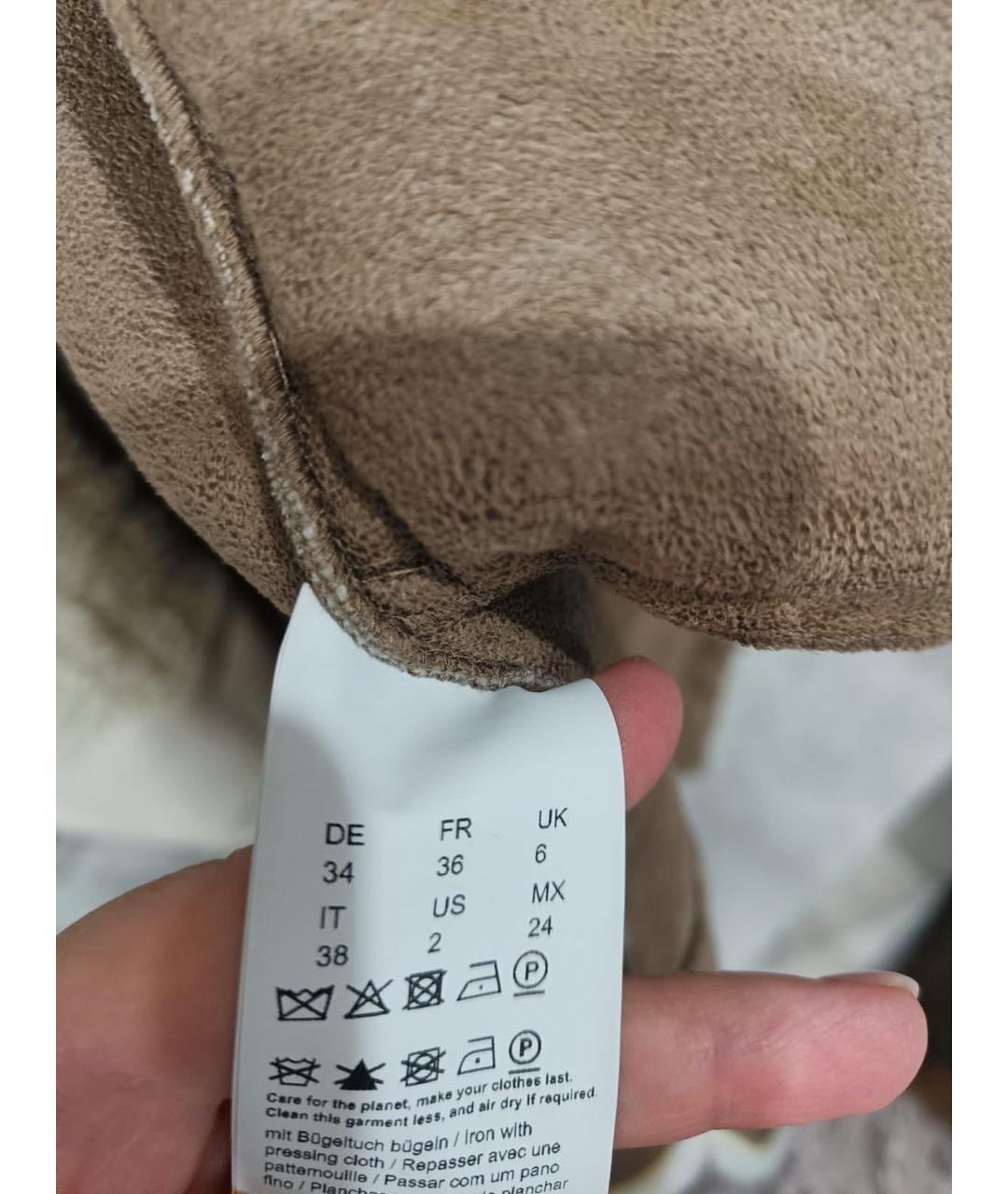HUGO Бежевая шерстяная дубленка, фото 4