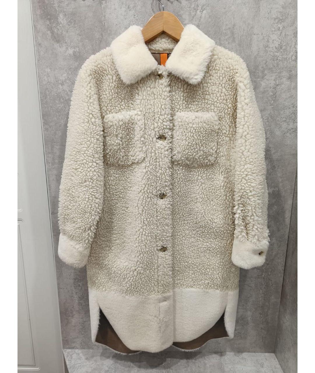 HUGO Бежевая шерстяная дубленка, фото 7